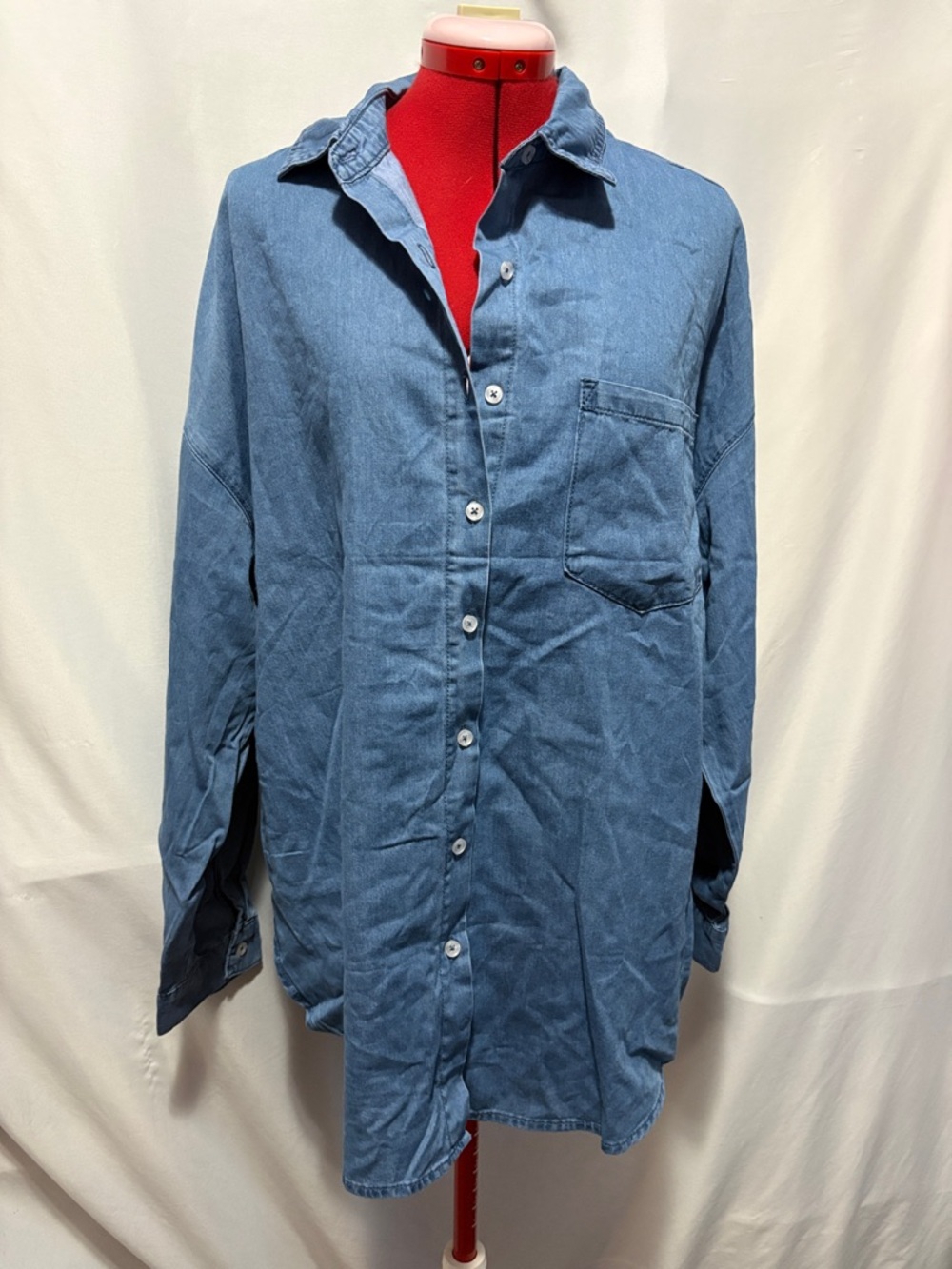 Classic Light Blue Denim Button-Down Shirt
